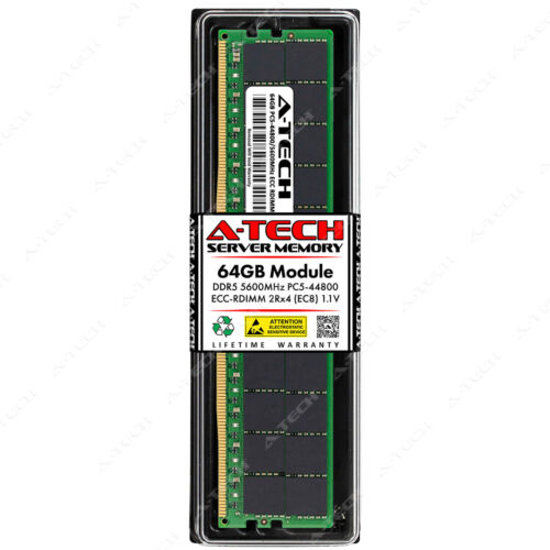 64GB DDR5 5600 EC8 RDIMM Samsung M321R8GA0PB0-CWM Equivalent Server Memory RAM