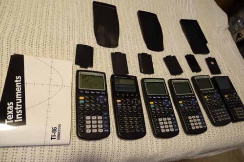 6 Texas Instruments Graphing Calculators for  parts or repair As is