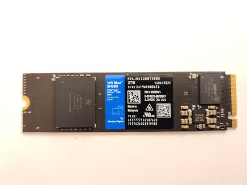 ( LESS THAN 10 HRS) WD Blue SN580 SSD 2TB Gen4 x4 PCIe NVMe M.2 2280 SSD