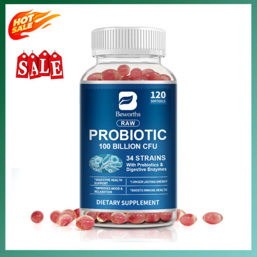 Probiotics Digestive Enzymes 100 Billion CFU Potency Immune Health 60 Capsules