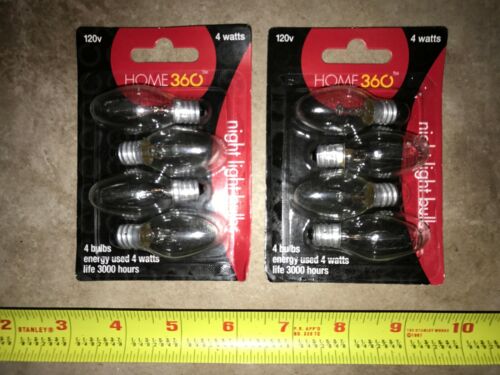 4 Count Clear Night Light Bulbs – 120 Volt – 4 Watt – 2 Value Packs