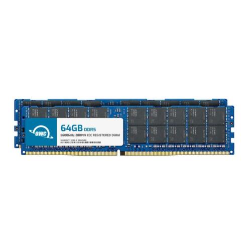 OWC 128GB (2x64GB) DDR5 5600MHz 2Rx4 ECC Registered RDIMM 288pin Memory RAM