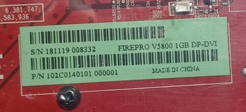 AMD FIREPRO V5800  3D GRAPHICS  1GB DVI 2×DP **NEW **