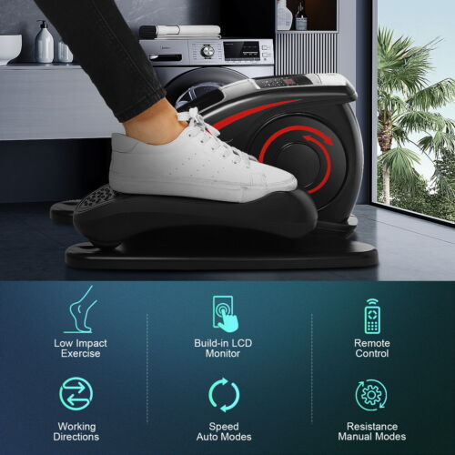 Under Desk Elliptical Machine Electric Seated Pedal Exerciser w/Remote&LCD Quiet