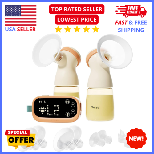 Anti-Backflow Double Electric Hands-Free & Quiet Breast Pump w/ LED Display