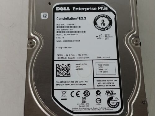 Lot of 20 Seagate Dell Enterprise Plus ES.3 ST3000NM0023 3 TB SAS 2 3.5 in