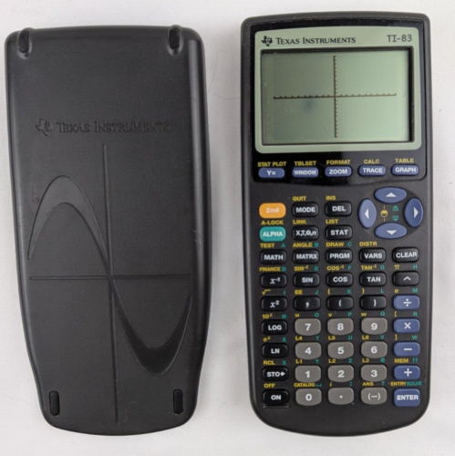 Texas Instruments TI-83 Plus Graphing Calculator W Cover Tested Works!