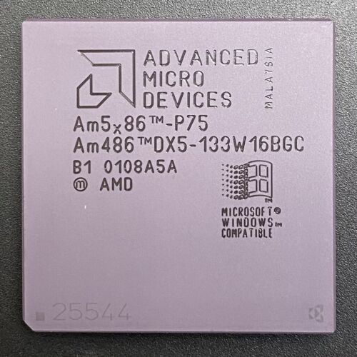 AMD AM486DX5-133W16BGC CPU DS91548 AM5x86-P75 80486 133MHz PGA168 486 Processor