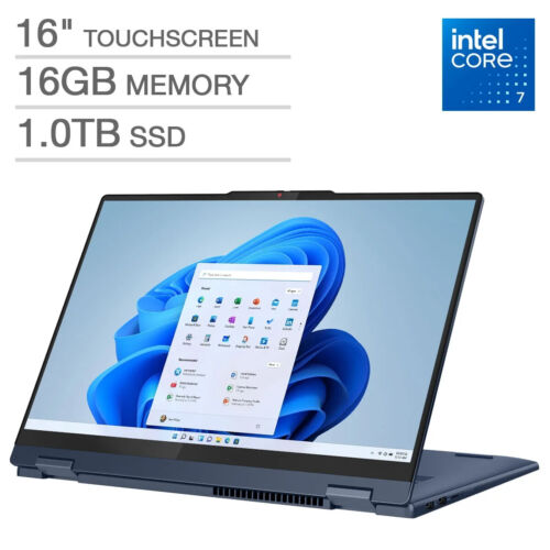 Lenovo IdeaPad 5i 2-In-1 16″ Touch Laptop Core 7 150U 16GB 1TB SSD 83DU001KUS