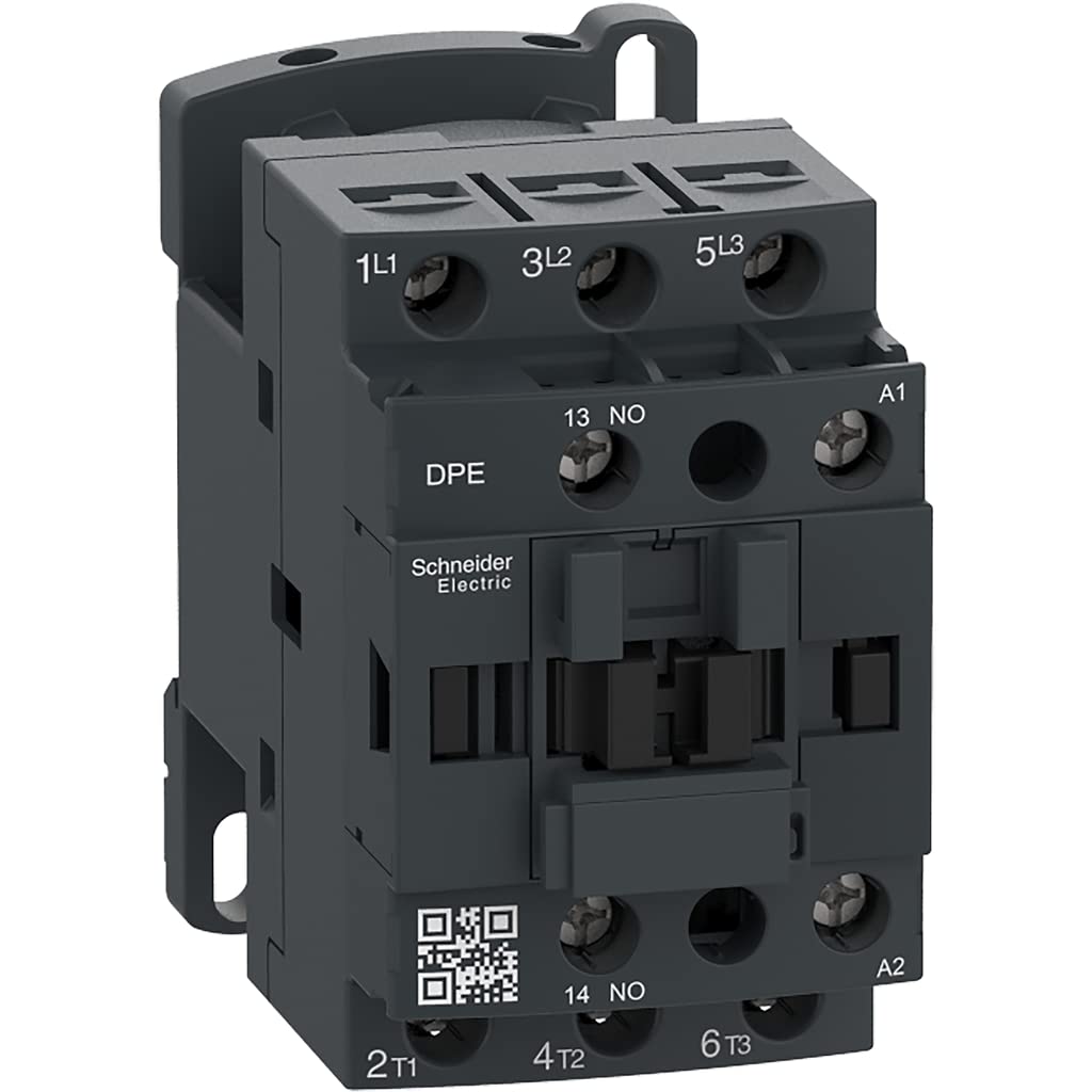 Square D by Schneider Electric DPE12G7 Easy TeSys IEC HVAC & AC Contactor, 5HP, 480V, 120VAC Coil, DIN-Rail Mount/Screw Fixing, 1/3HP 115V-1Ph, 1HP 230V-1Ph, 2HP 200-230V, 5HP 460V