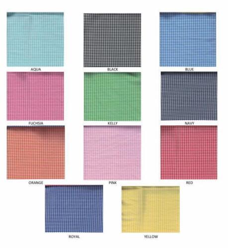 1/8″ Gingham Fabric Poly Cotton Blend – By The Yard (Various Colors)