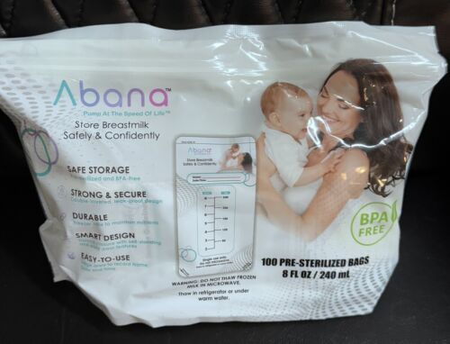 Pack Of Abana Breast Milk Storage Bags 100 Count Pre Sterilized BPA Free Secure