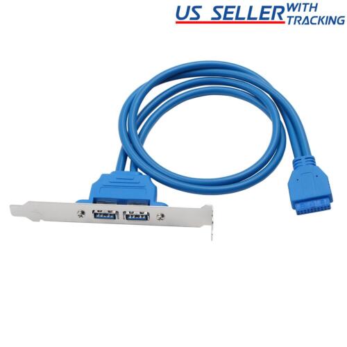 USB 3.0 Back Panel Expansion Bracket to 20-Pin Header Cable (2-Port)