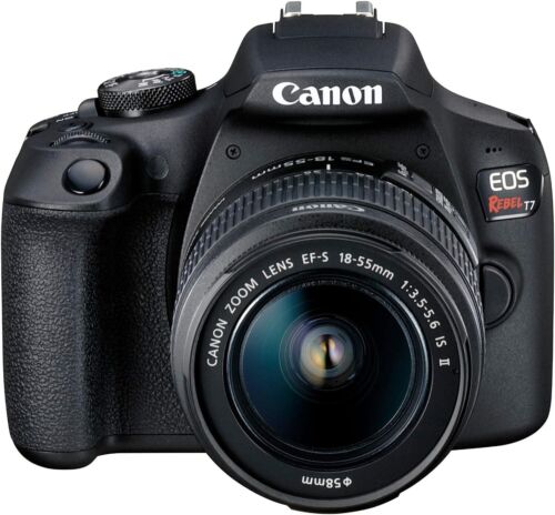 Canon EOS Rebel T7 DSLR Camera with EF-S 18-55mm IS II Lens Kit 3.0″ LCD 24.1MP