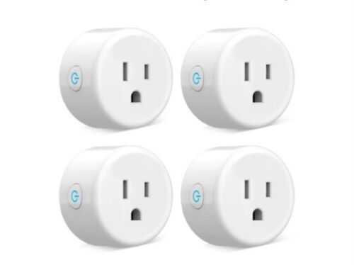 4 Pack Smart Plug, Wifi Mini Socket Outlet, Alexa Google Assistant Timer White