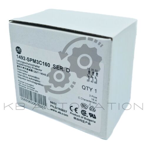 1492-SPM3C160 Miniature Circuit Breaker, 3-pole supplementary protector, 16 A