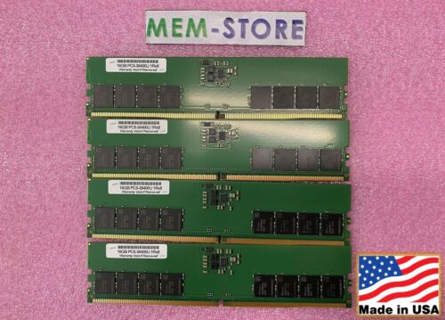 64GB 4x16GB DDR5-4800MHz UDIMM RAM Biostar X670E VALKYRIE Motherboard Compatible