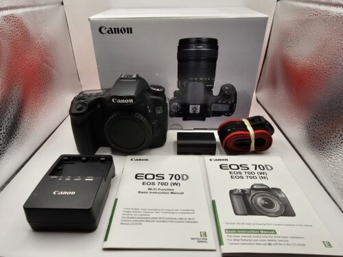 Canon EOS 70D 20.2MP DSLR Camera – Body Only /w box manual strap