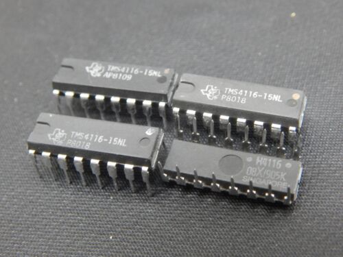 TEXAS INSTRUMENTS TI TMS4116-15NL DRAM PAGE MODE 16K X 1 16 PIN DIP – LOT OF 4