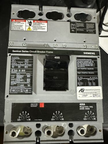 SIEMENS HJD63F400 400 Amp 3 Pole 600 Volt 35kA Sentron Series Circuit Breaker