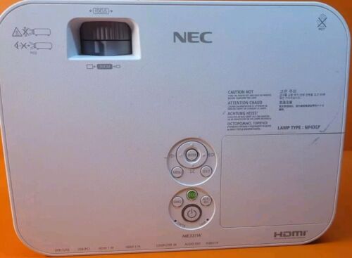 NEC ME331W 3LCD 3300 Lumen WXGA HDMI VGA 1080P Projector + Power Cord