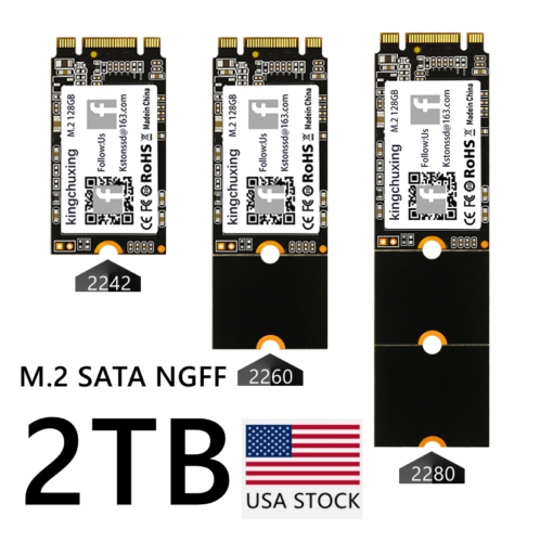 Kingchuxing M.2 NGFF SSD 2280 2260 2242 2TB 1TB 512GB SATA Solid State Drive Lot