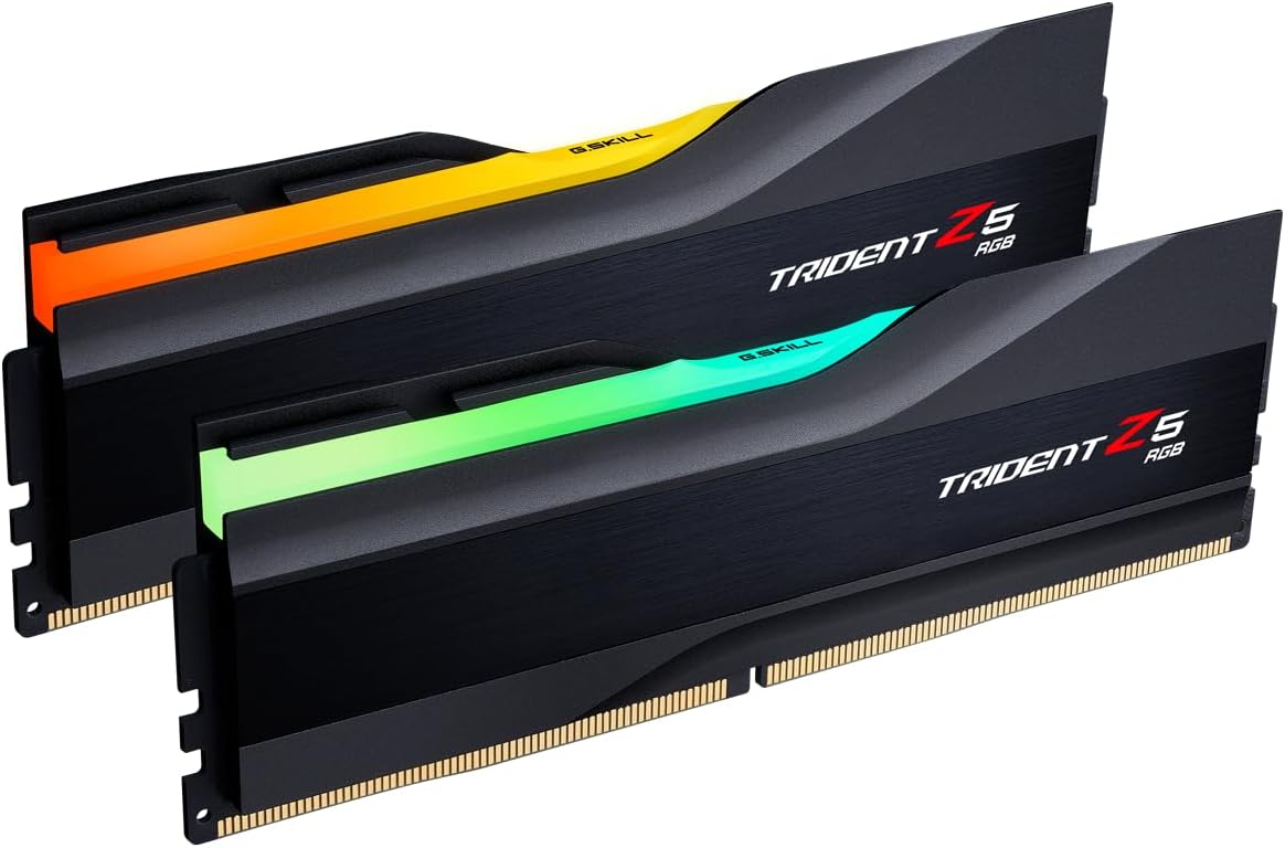 G.SKILL Trident Z5 RGB Series (Intel XMP 3.0) DDR5 RAM 64GB (2x32GB) 5600MT/s CL30-36-36-89 1.25V Desktop Computer Memory UDIMM – Matte Black (F5-5600J3036D32GA2-TZ5RK)