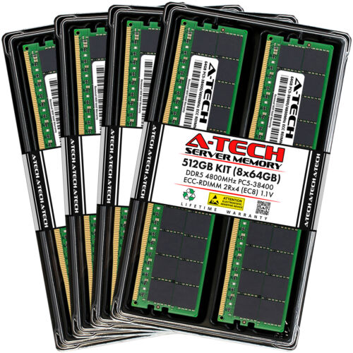 512GB 8x64GB PC5-4800 EC8 RDIMM Supermicro 4125GS-TNMR2-LCC Memory RAM