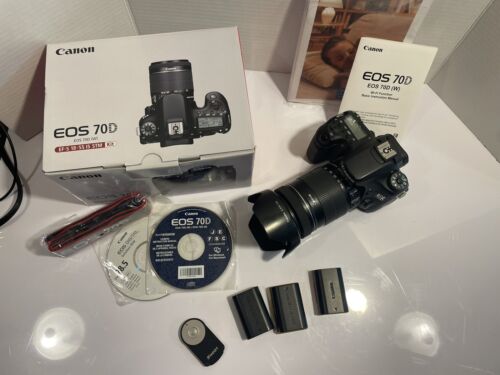 Canon EOS 70D 20.2 MP Digital SLR Camera 18-135mm Lens Pop Out Flip Touch Screen