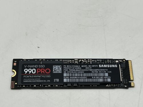 Samsung 990 Pro 2TB M.2-2280 PCIe 4.0 X4 NVMe MZ-V9P2T0B/AM SSD Used