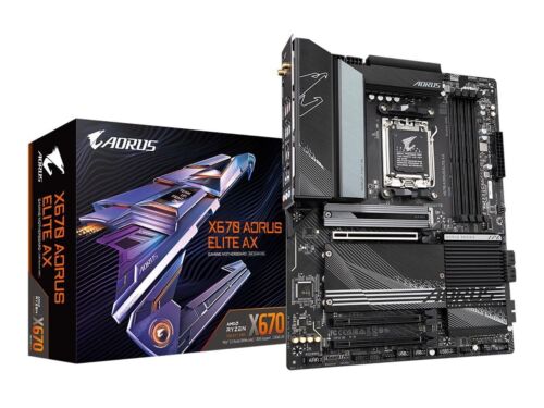 (Factory Refurbished) GIGABYTE X670 AORUS ELITE AX AM5 AMD ATX Motherboard