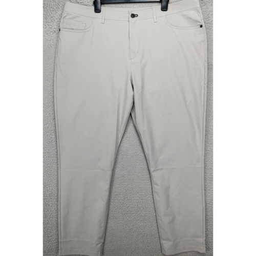 Public Rec Pants Mens 44X32 Light Grey Workday Tech Straight Leg 5-Pockets NEW