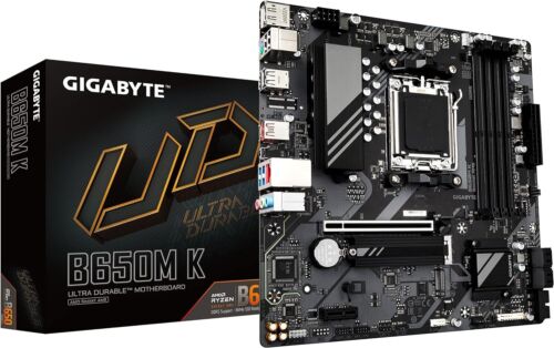 (Factory Refurbished) GIGABYTE B650M K DDR5 Type-C AM5 AMD M-ATX Motherboard