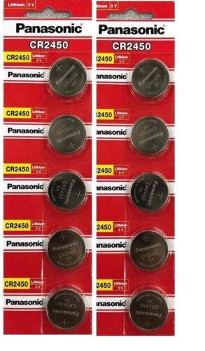 Panasonic CR2450 ECR 2450 3V LITHIUM Coin Cells (10 Batteries) Fast Ship-Exp2032