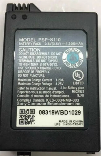 OEM Sony PSP Battery Pack 3.6V Real 1200mAh PSP-S110 For PSP 2001 3001 -Original