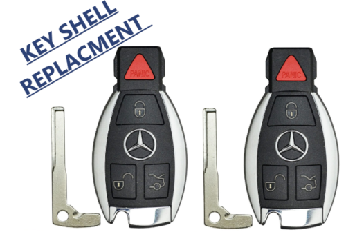 X2 Mercedes Benz 1997-2014 / 4-Button Fobik Key SHELL CASE NEC & BGA