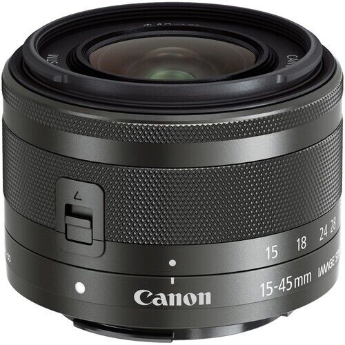 (Open Box) Canon EF-M 15-45mm f/3.5-6.3 IS STM Standard Zoom Lens – Graphite