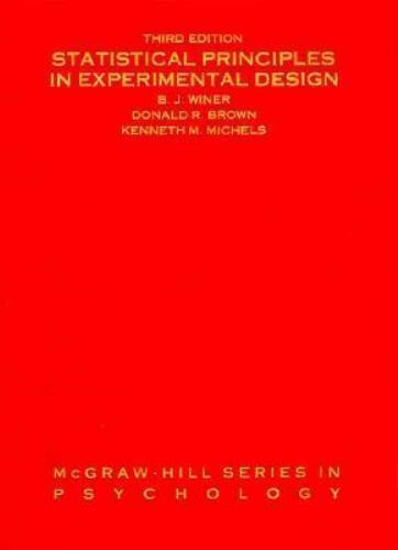 Statistical Principles in Experimental HC Design Winer McGraw Hill VG+