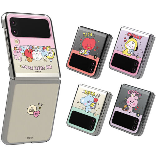 BT21 My Little Buddy Clear Slim Hard Case for Galaxy Z Flip4 Z Flip3