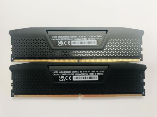 CORSAIR Vengeance 64GB (2x32GB) DDR5 5200 PC541600 C40 1.25V CMK64GX5M2B5200C40