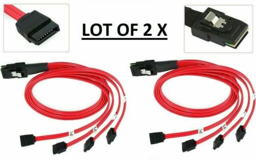 2 X Mini 10Gbps SAS SFF-8086 26Pin to 4 SATA 7Pin HDD Splitter R79575-6004