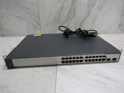 Cisco WS-C3750V2-24PS-S 24-Port PoE+ Stackable Managed Ethernet Switch!