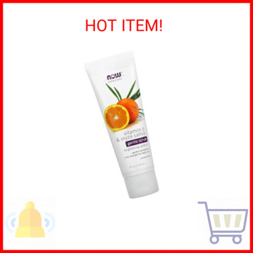 NOW Foods Solutions, Vitamin C and Oryza Sativa Gentle Scrub, Brightening System