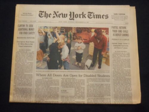 1997 DEC 28 NEW YORK TIMES NEWSPAPER-CLINTON SEEKS MONEY FOR FOOD SAFETY-NP 7109