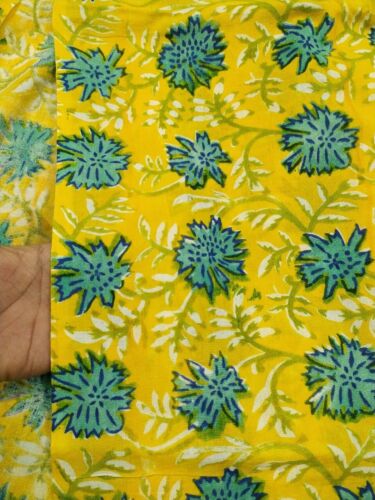 Floral Print New Hand Crafts Indian Hand Block Print 1434 Pure Cotton Fabric