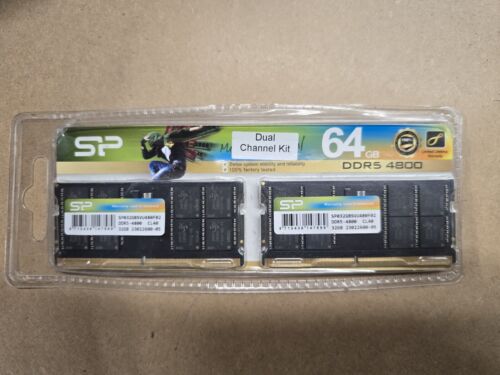 Silicon Power DDR5 64GB (2x32GB) 4800MHz (PC5-38400) 262-pin CL40 1.1V SODIMM…