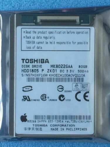 NEW 1.8″ MK8022GAA HDD1805 5MM ZIF Hard Disk Drive 80GB For iPod Classic 6th gen