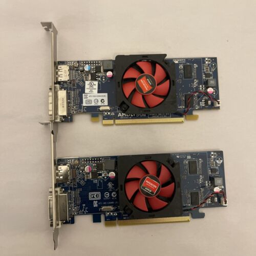 LOT OF 2 AMD Radeon HD 6450 1GB Video Card C264 DVI+DP Desktop ATI-102-C26405(B)