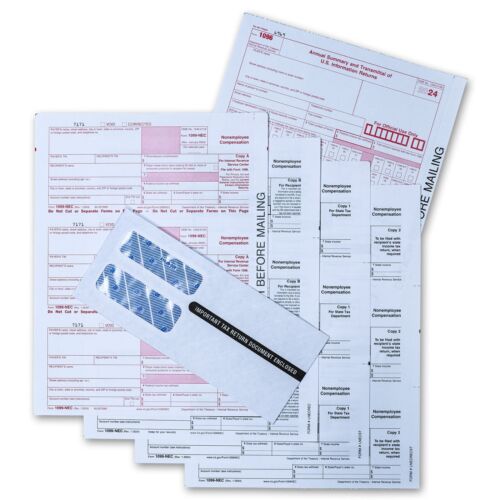 2024 Adams 22906KIT 1099-NEC Tax Forms & Envelopes, 5-Part, for 15 Recipients