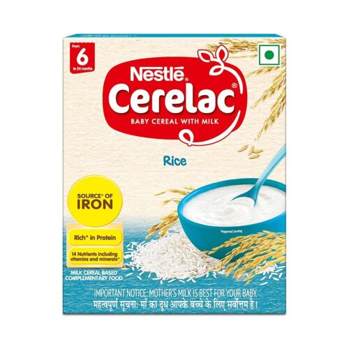 CERELAC Baby Cereal with Milk, Rice, Stage 1, From 6 to 24 Months 300 Grams